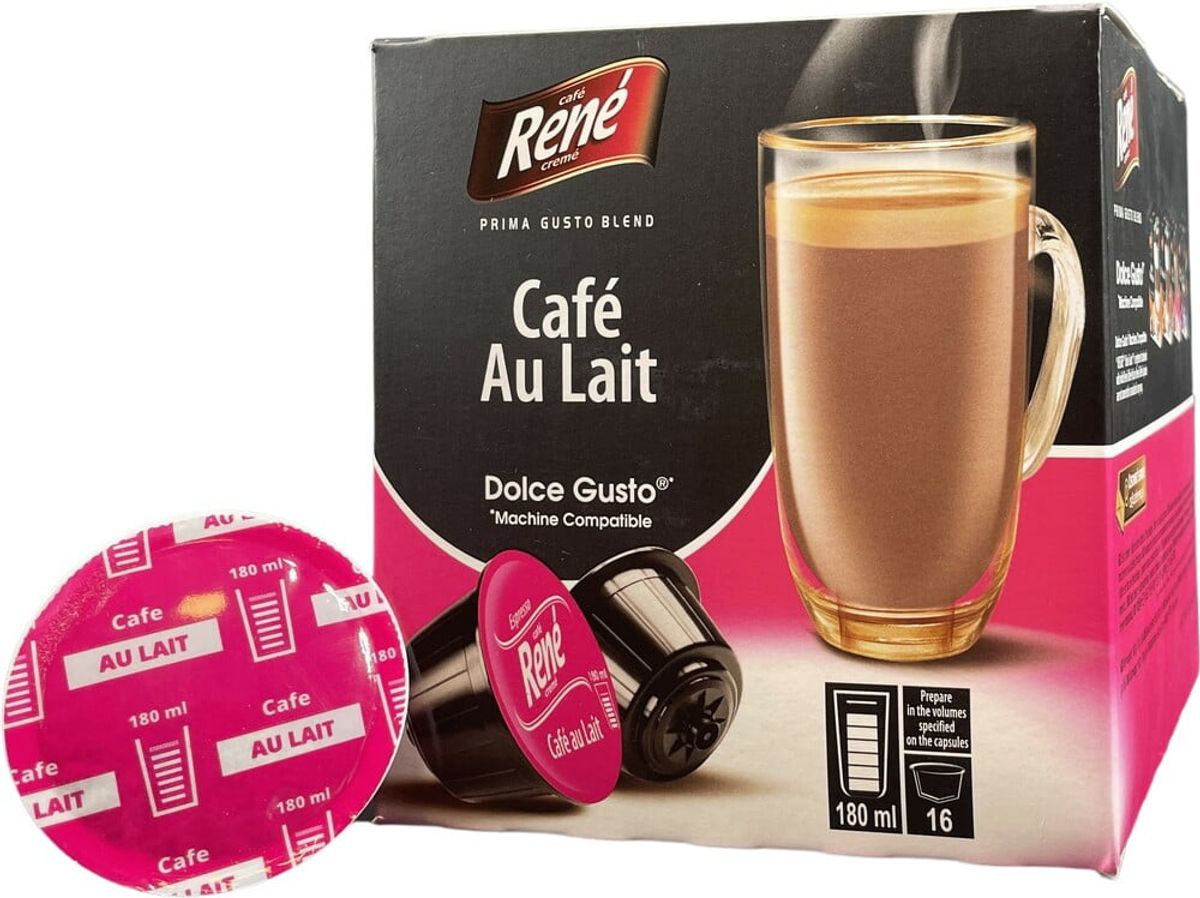 Café René - Café Au Lait (16 stk) - Kapsler til Dolce Gusto