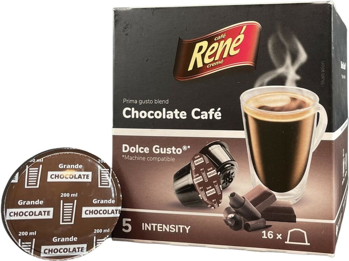 Café René - Café Chokolade (16 stk) - Kapsler til Dolce Gusto