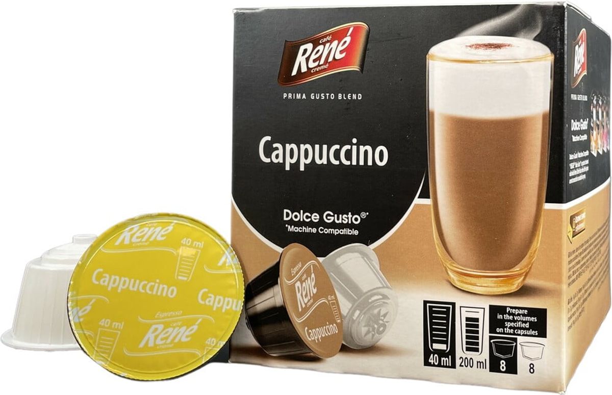 Café René - Cappuccino (16 stk) - Kapsler til Dolce Gusto