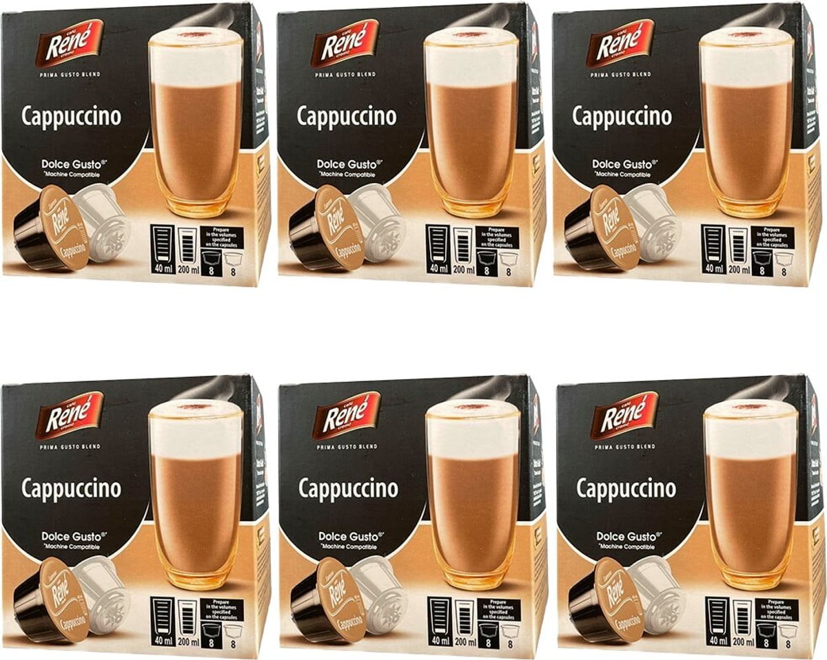 Café René - Cappuccino Tilbudspakke (96 stk) - Kapsler til Dolce Gusto