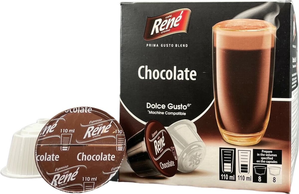 Café René - Chokolade (16 stk) - Kapsler til Dolce Gusto