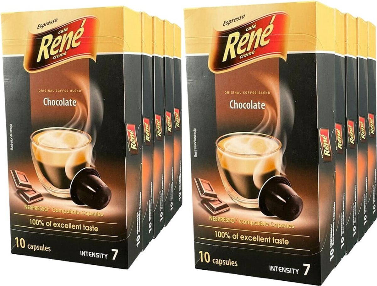 Café René - Chokolade Tilbudspakke (100 stk) - Kapsler til Nespresso