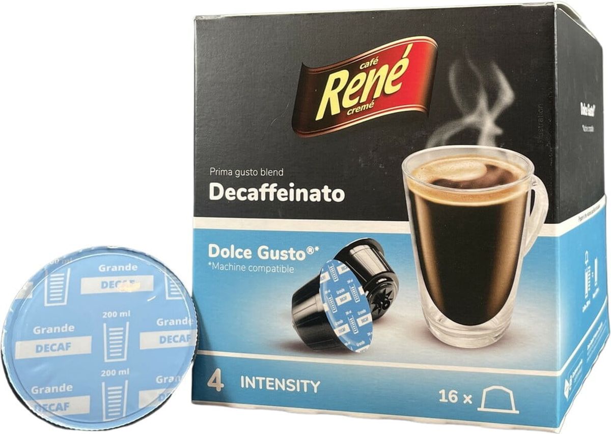 Café René - Decaffeinato (16 stk) - Kapsler til Dolce Gusto