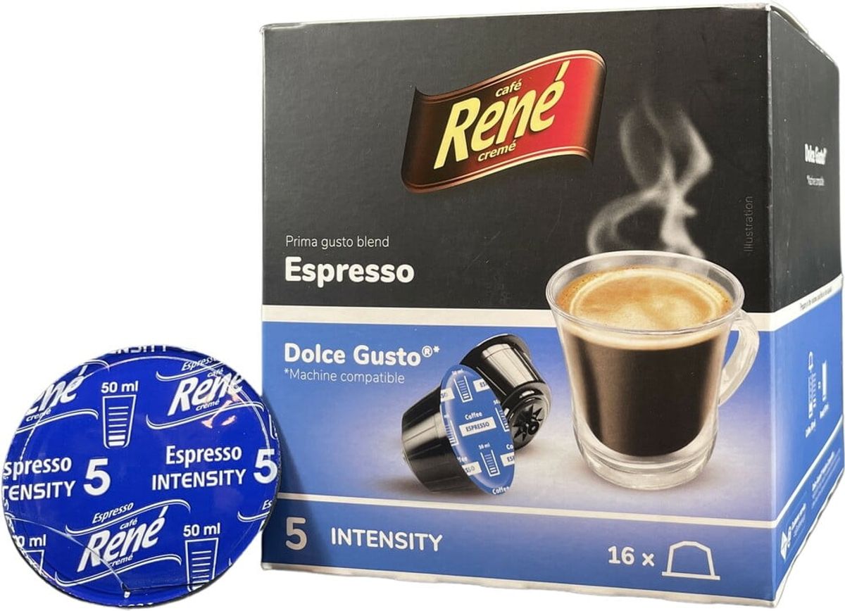 Café René - Espresso (16 stk) - Kapsler til Dolce Gusto