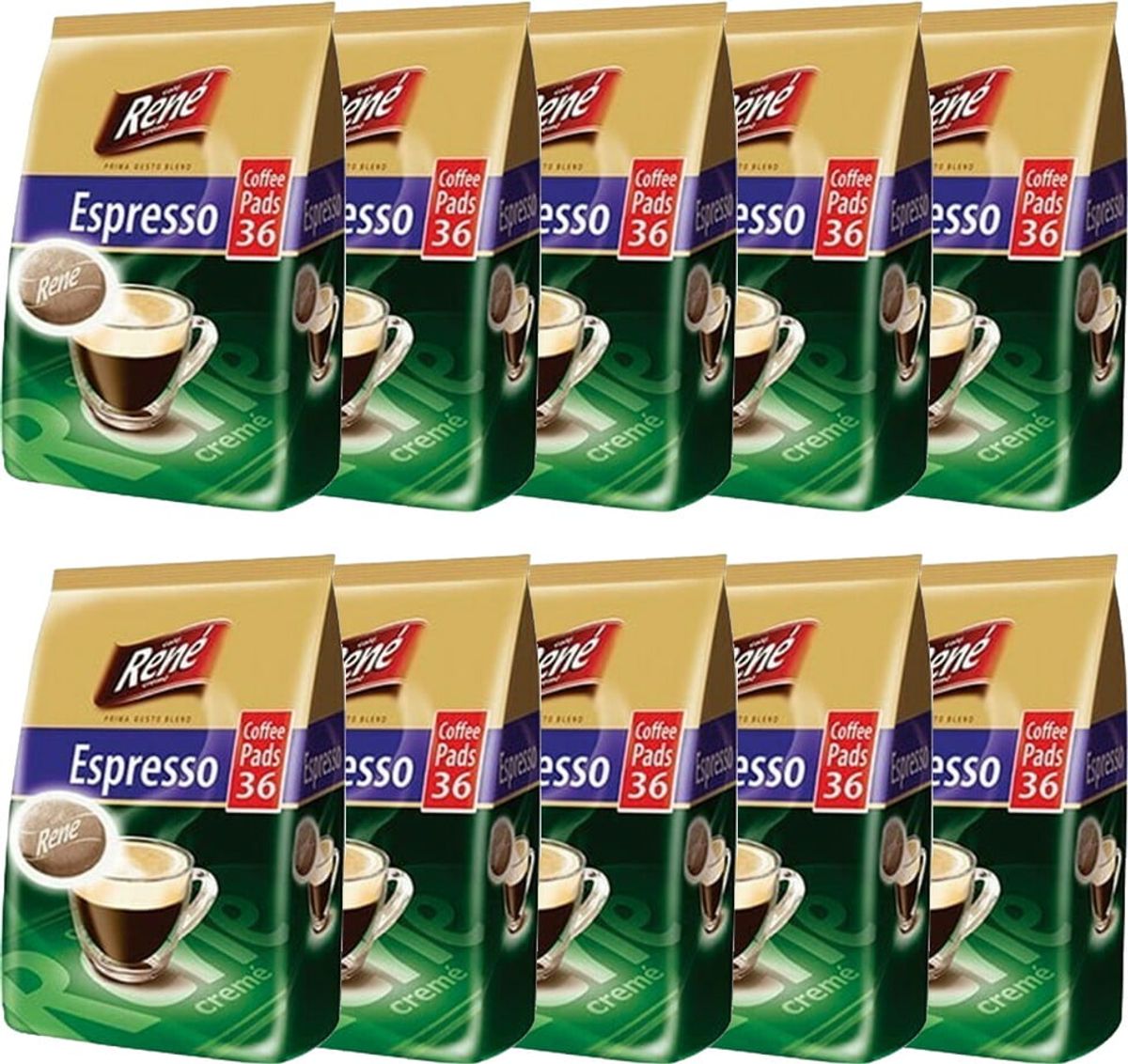 Café René - Espresso Tilbudspakke (360 stk) - Puder til Senseo