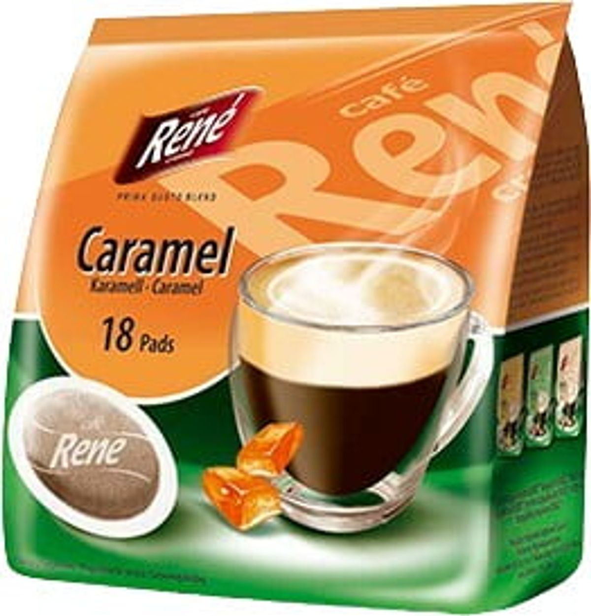 Café René - Karamel (18 stk) - Puder til Senseo