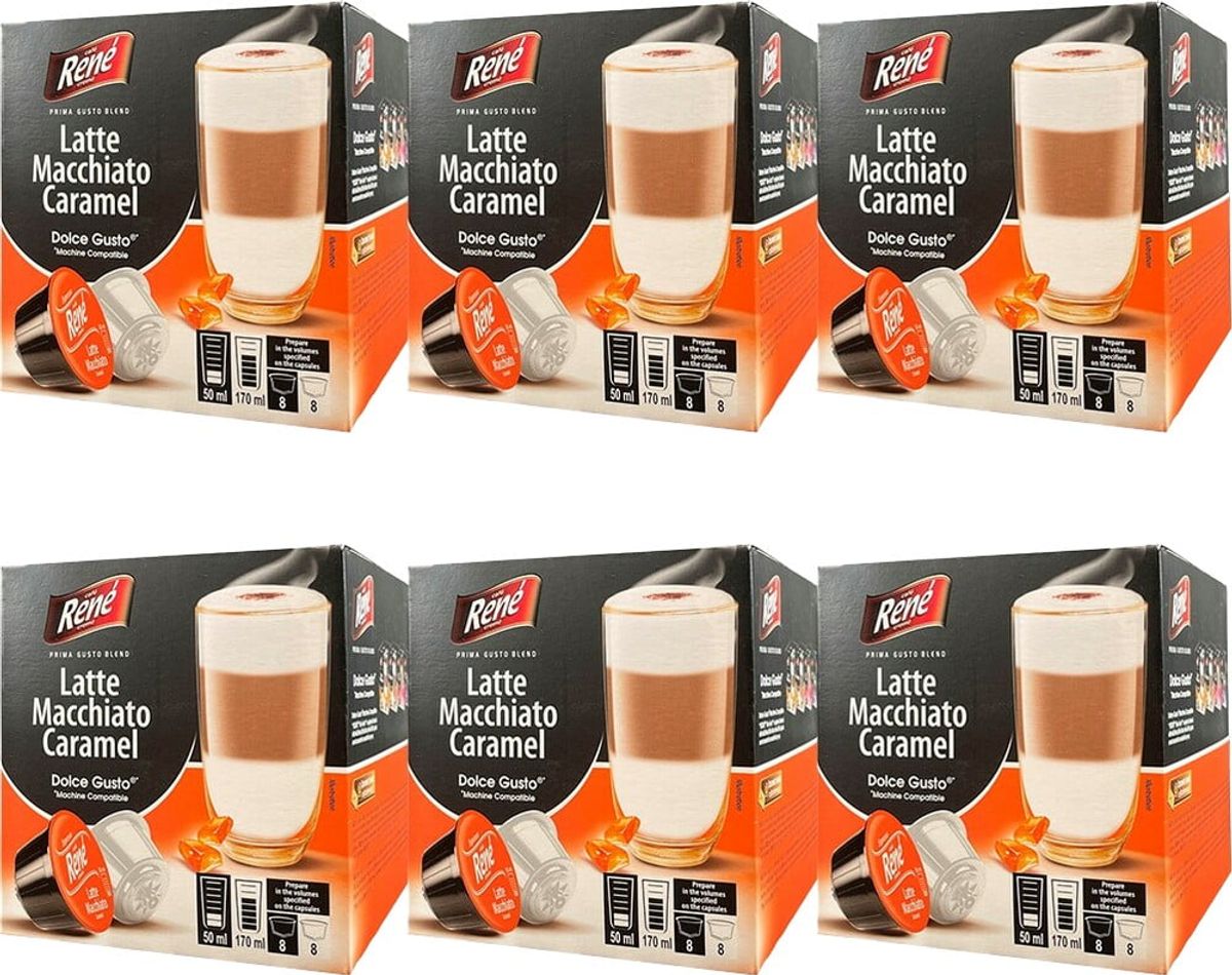 Café René - Latte Macchiato Caramel Tilbudspakke (96 stk) - Kapsler til Dolce Gusto