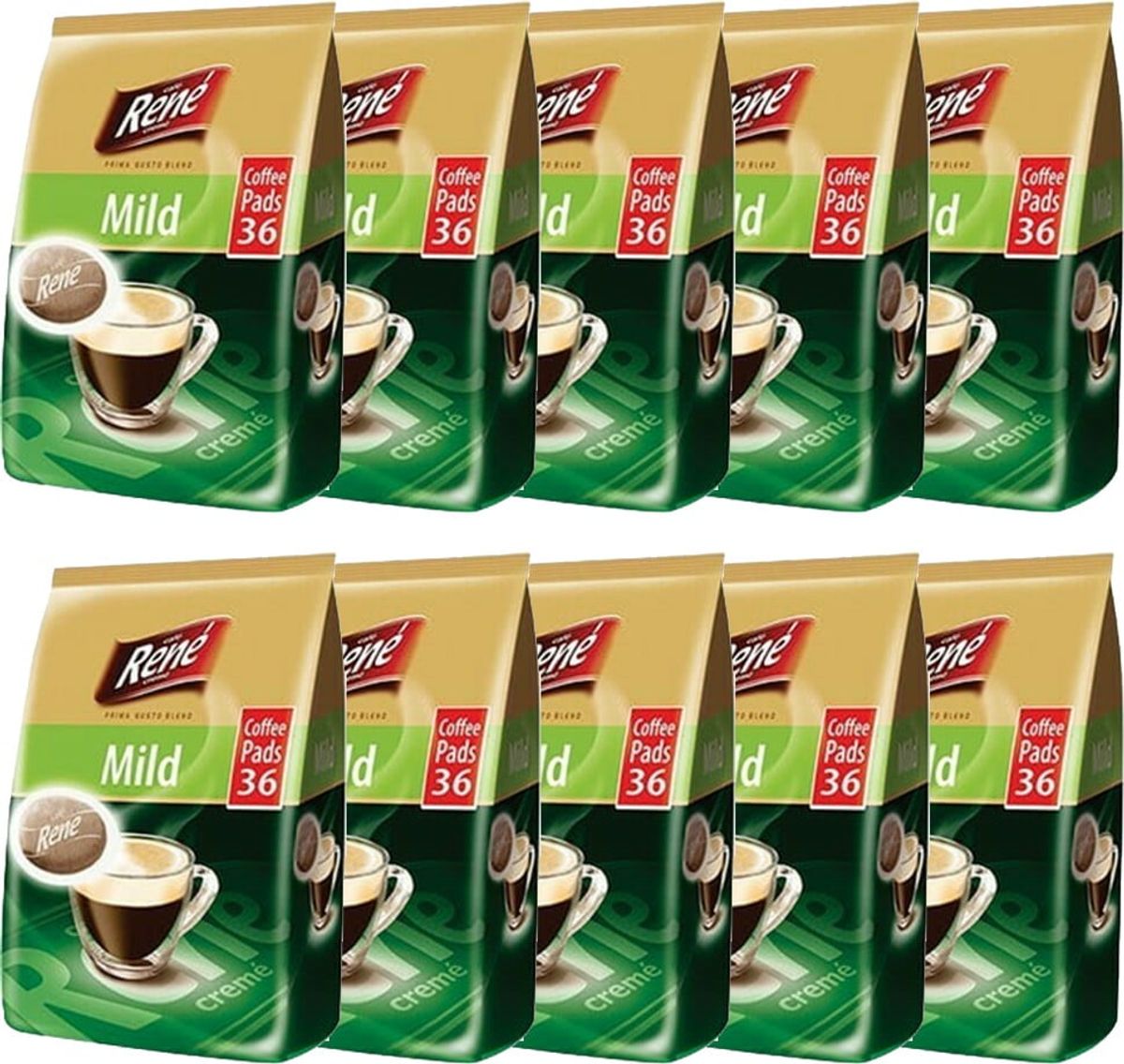 Café René - Mild Roast Tilbudspakke (360 stk) - Puder til Senseo