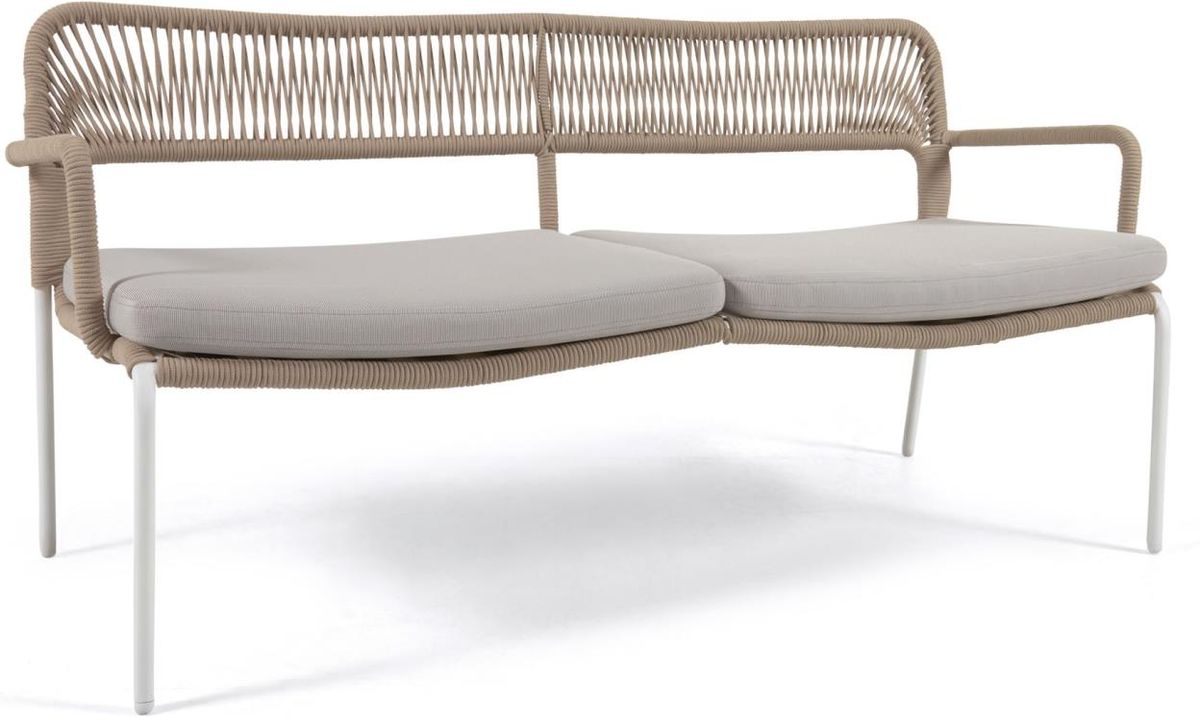 Cailin, Udendørs 2-personers sofa, beige, H74x150x66 cm, metal