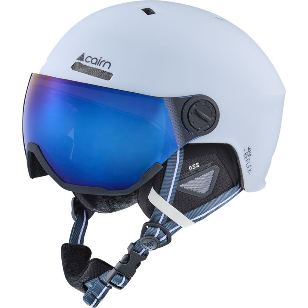 Cairn Reflex Visor, skihjelm med visir, mat hvid