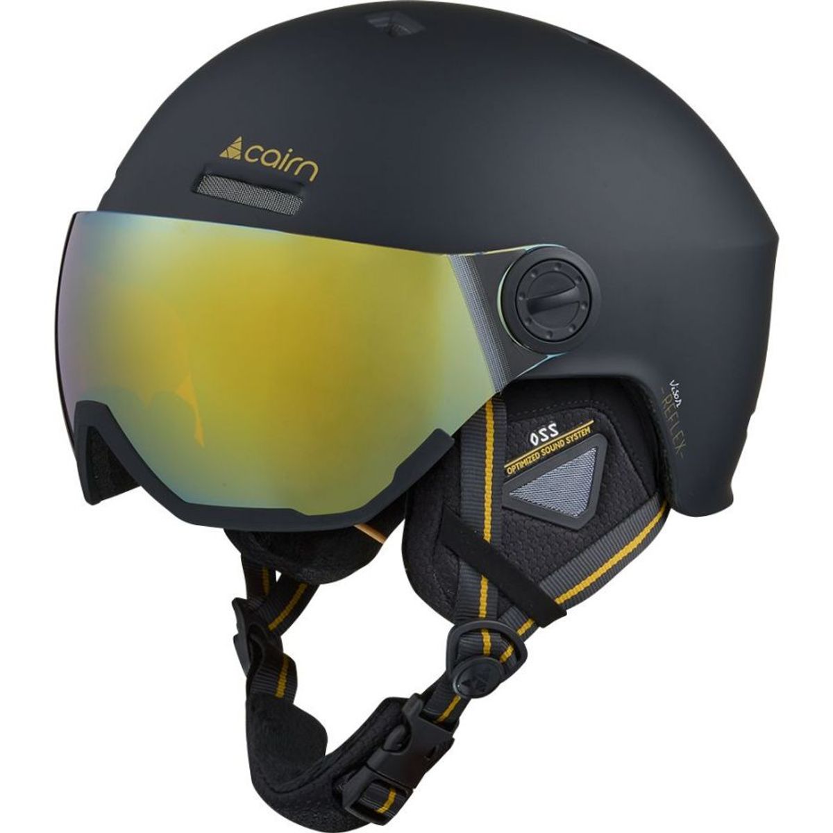 Cairn Reflex Visor, skihjelm med visir, sort/guld