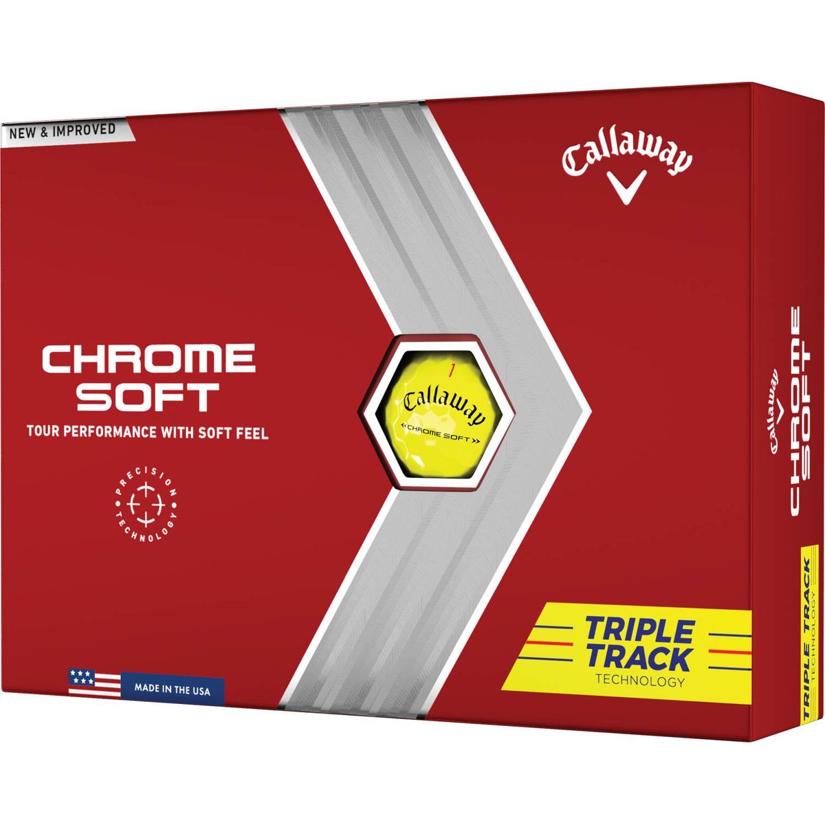 Callaway Chrome Soft Triple Track (2022) Golfbolde - Yellow