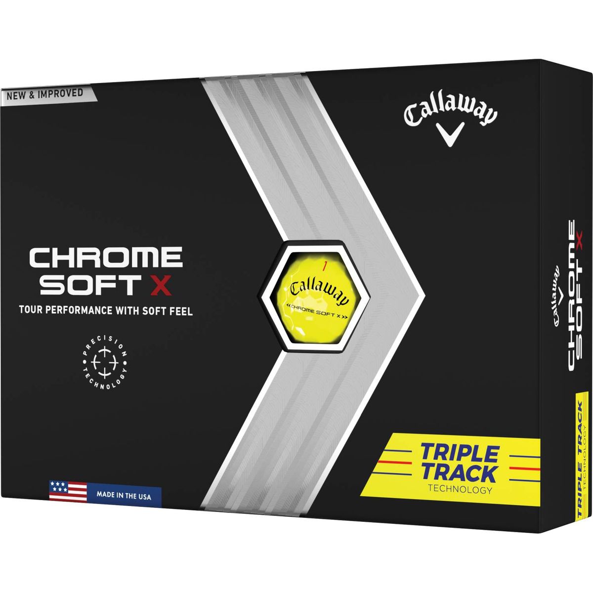 Callaway Chrome Soft X Triple Track (2022) Logobolde - Gul