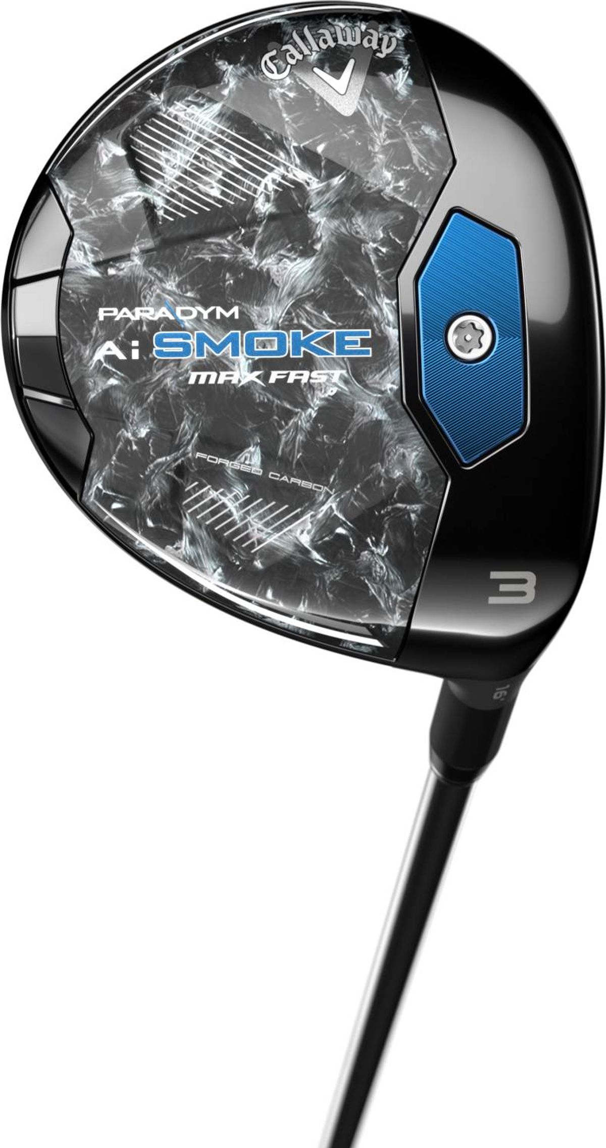 Callaway Paradym Ai Smoke Max Fast Dame Fairwaykølle - Sort - Højre - 16.0° (3 Kølle) - True Temper Eldio White 40 Dame Grafit