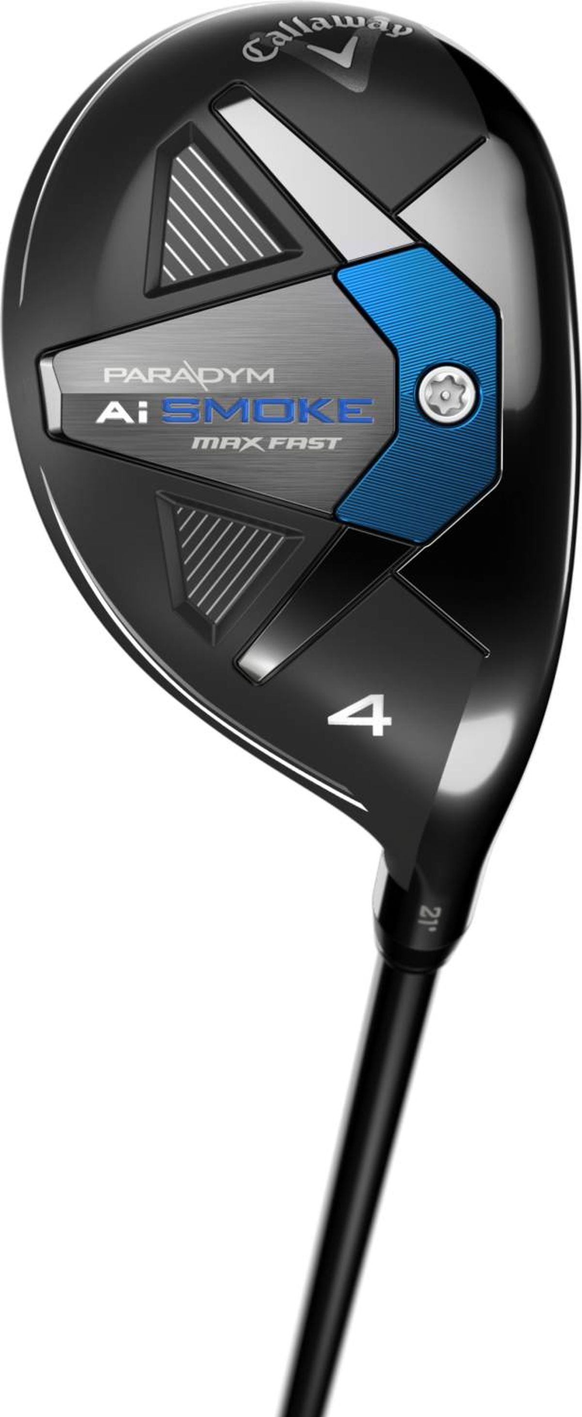 Callaway Paradym Ai Smoke Max Fast Dame Hybridkølle - Sort - Højre - 21.0° (4 Kølle) - True Temper Eldio Blue/White IR/HYB 40 Dame Grafit