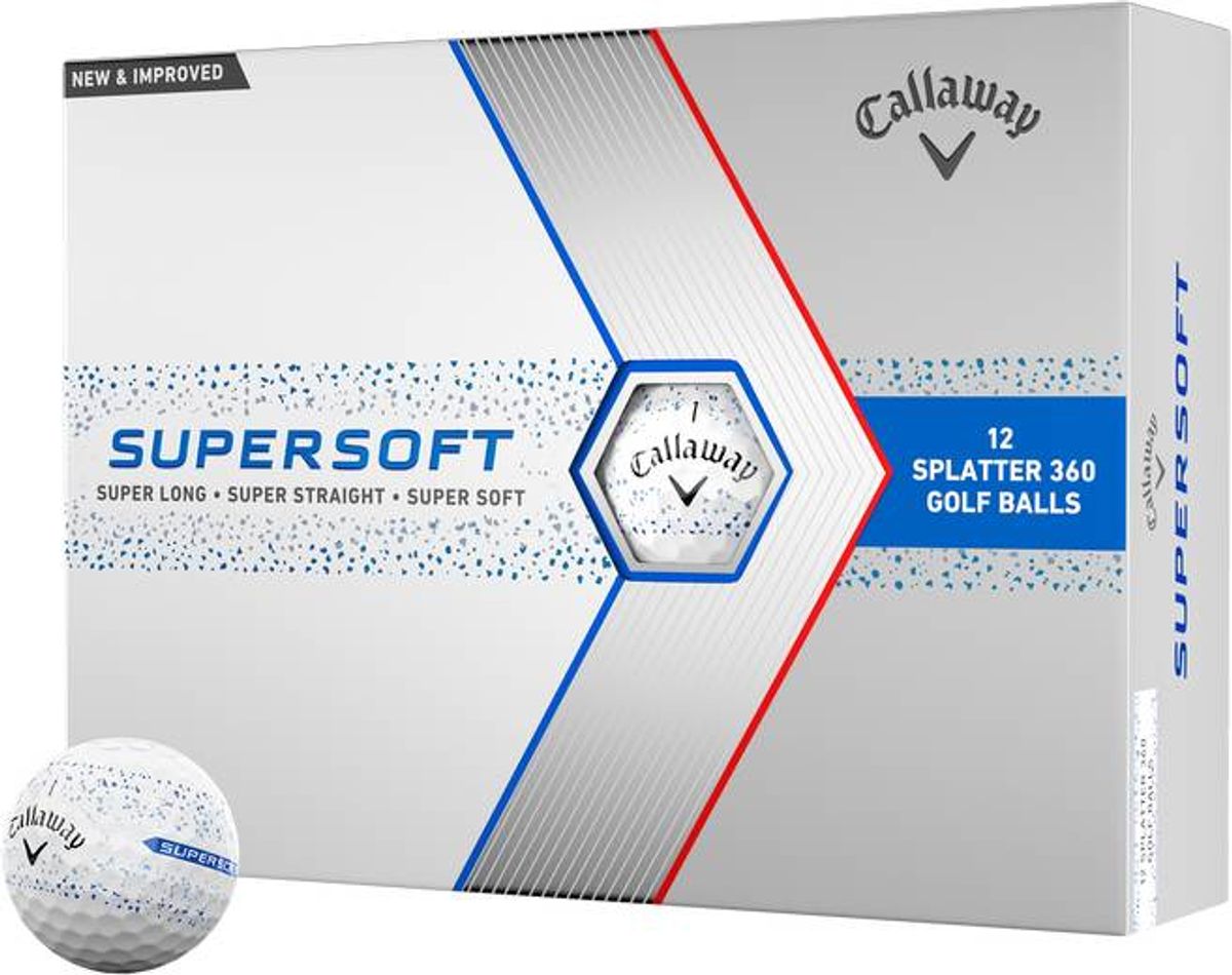 Callaway Supersoft Splatter Golfbolde - Hvid/Blå