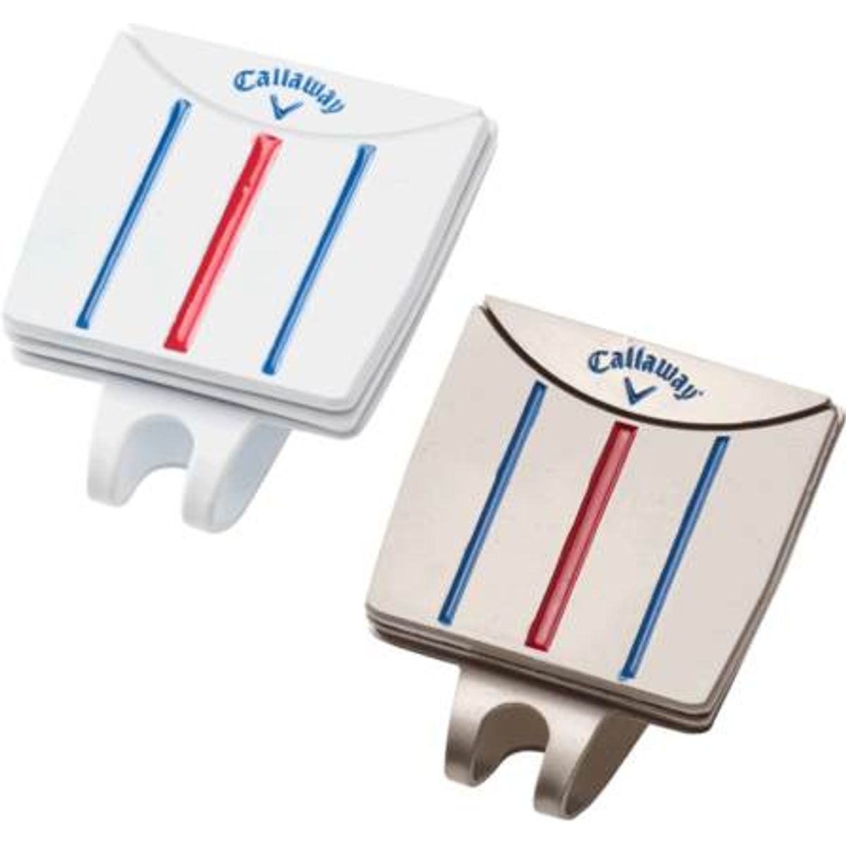 Callaway Triple Track Cap Clip 2-pak White/Nickel Boldmarkør