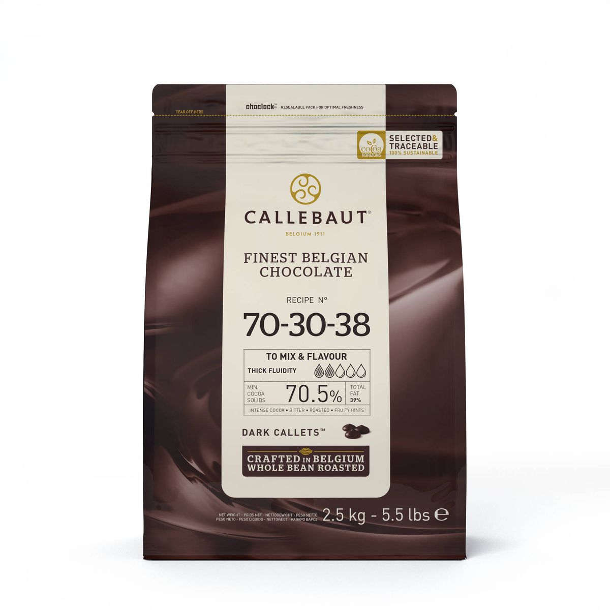 Callebaut Chokolade Callets ekstra mørk 70-30-38 - 2,5 kg