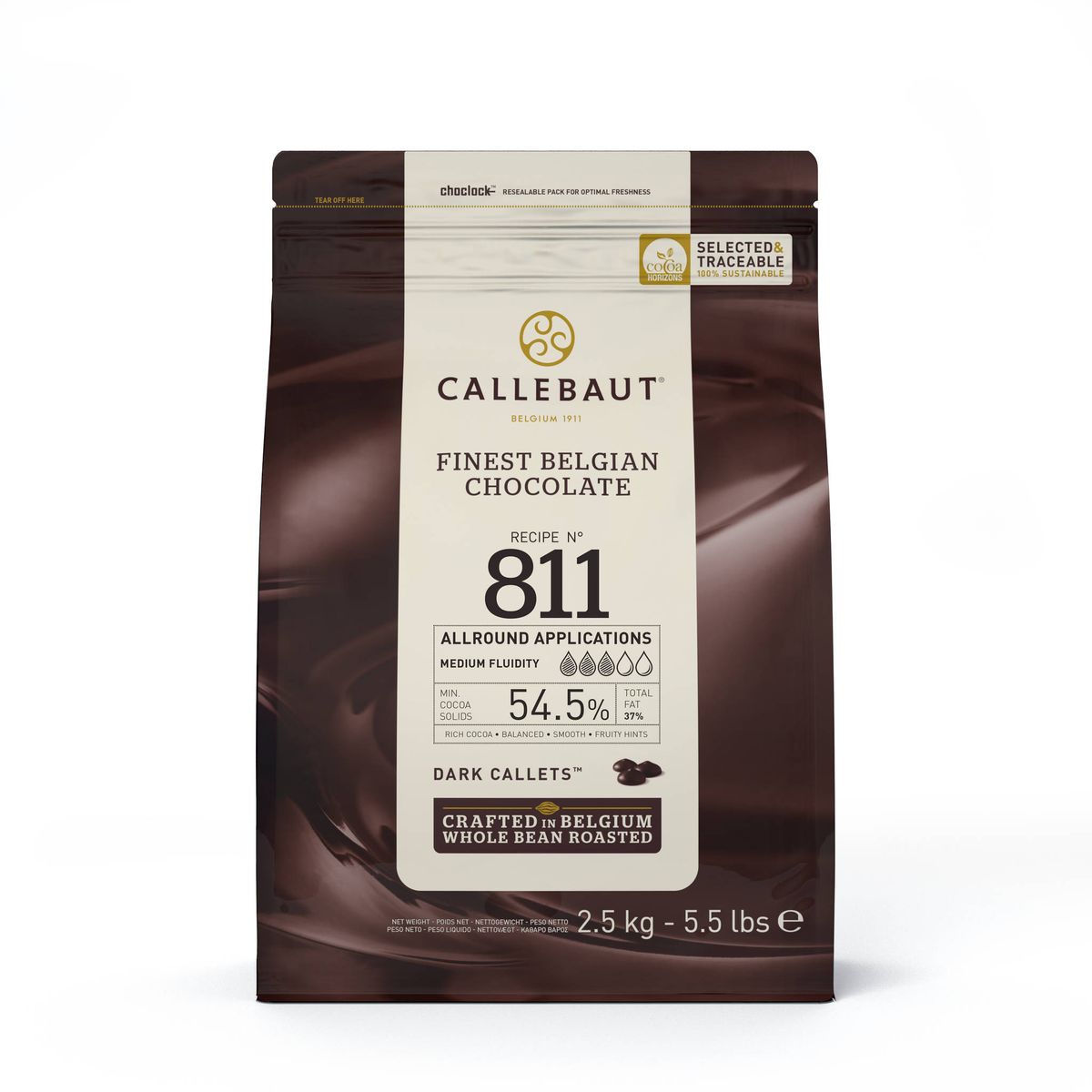 Callebaut Chokolade Callets mørk 811 54,5% - 2,5 kg