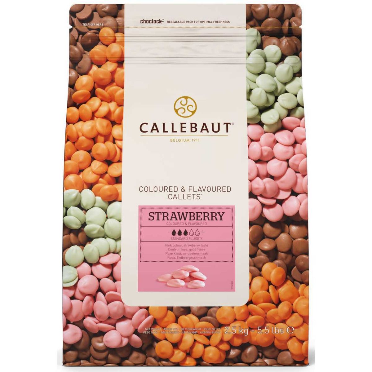 Callebaut Chokolade Callets Strawberry 30% - 2,5 kg