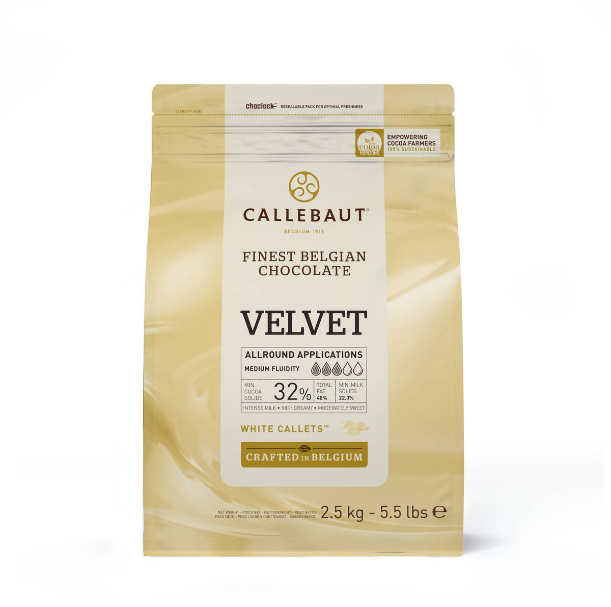 Callebaut Chokolade Callets Velvet hvid 32% - 2,5 kg