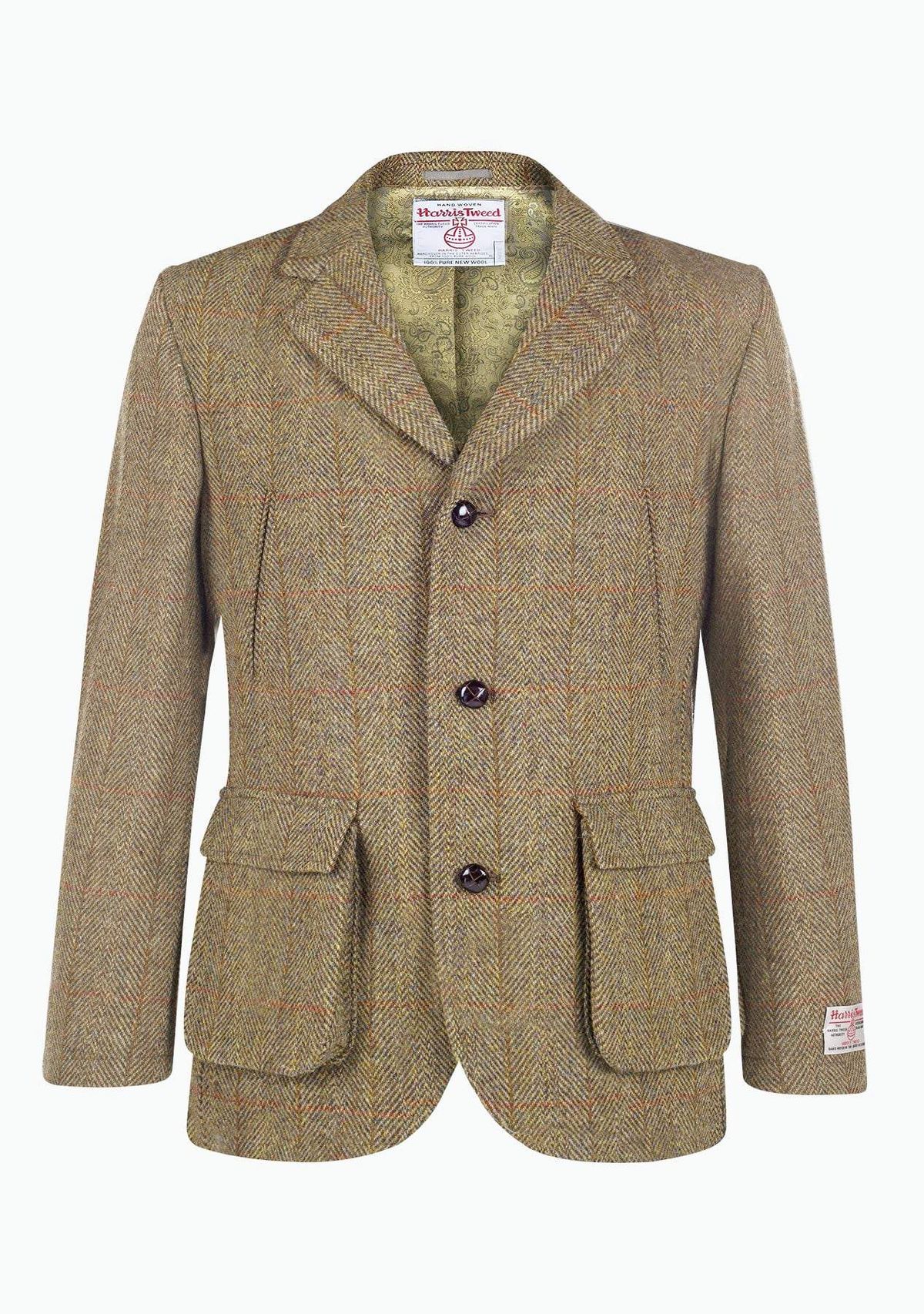 Callum Utility Jacket Harris Tweed, mustard herringbone - 38 UK (48 EU)