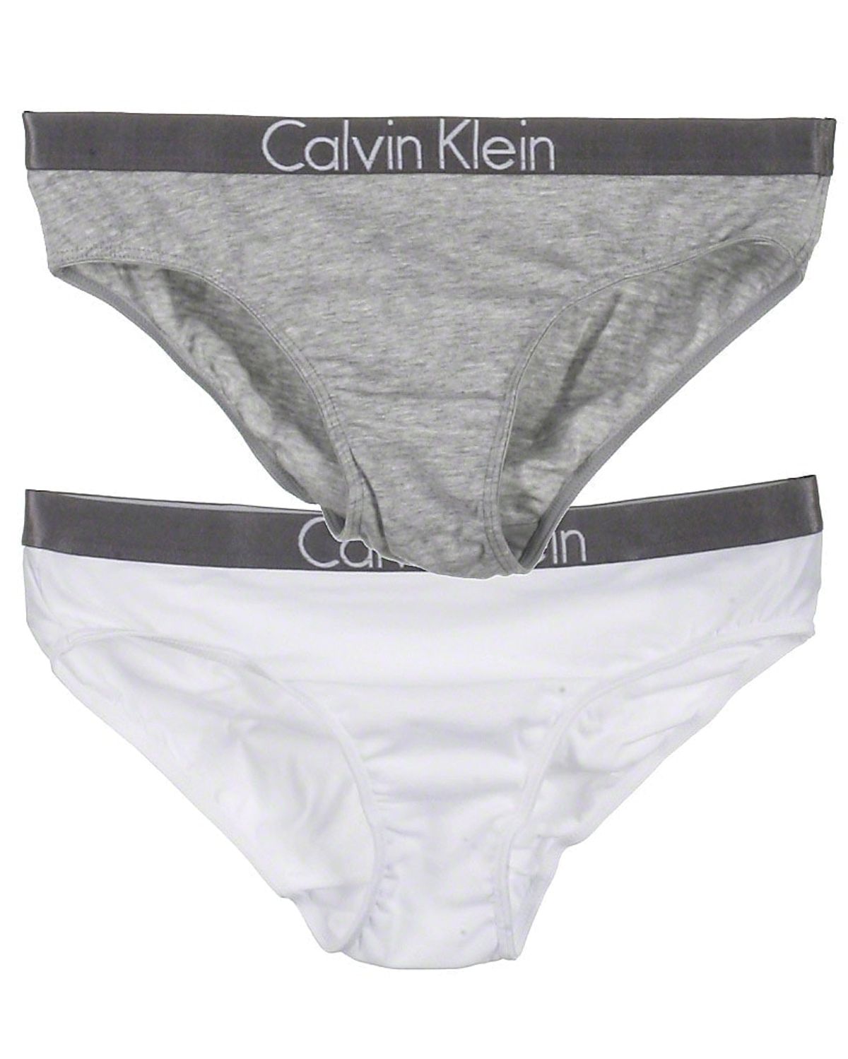 Calvin Klein 2-pak bikini, grå/hvid, Customized - 128 - 8-10år