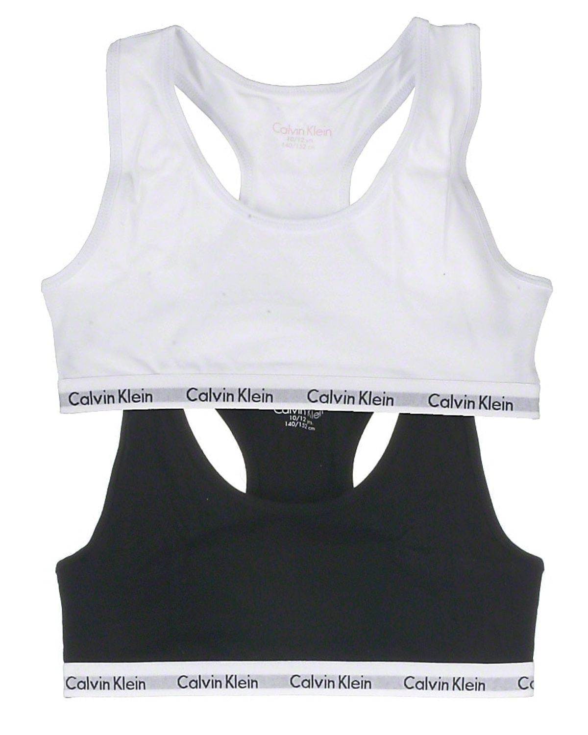 Calvin Klein 2-pak sports bra, hvid/sort, Modern - 128 - 8-10år