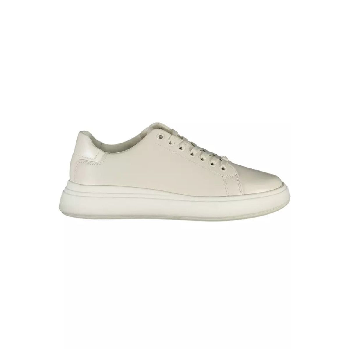 Calvin Klein Beige Leather Women Sneaker