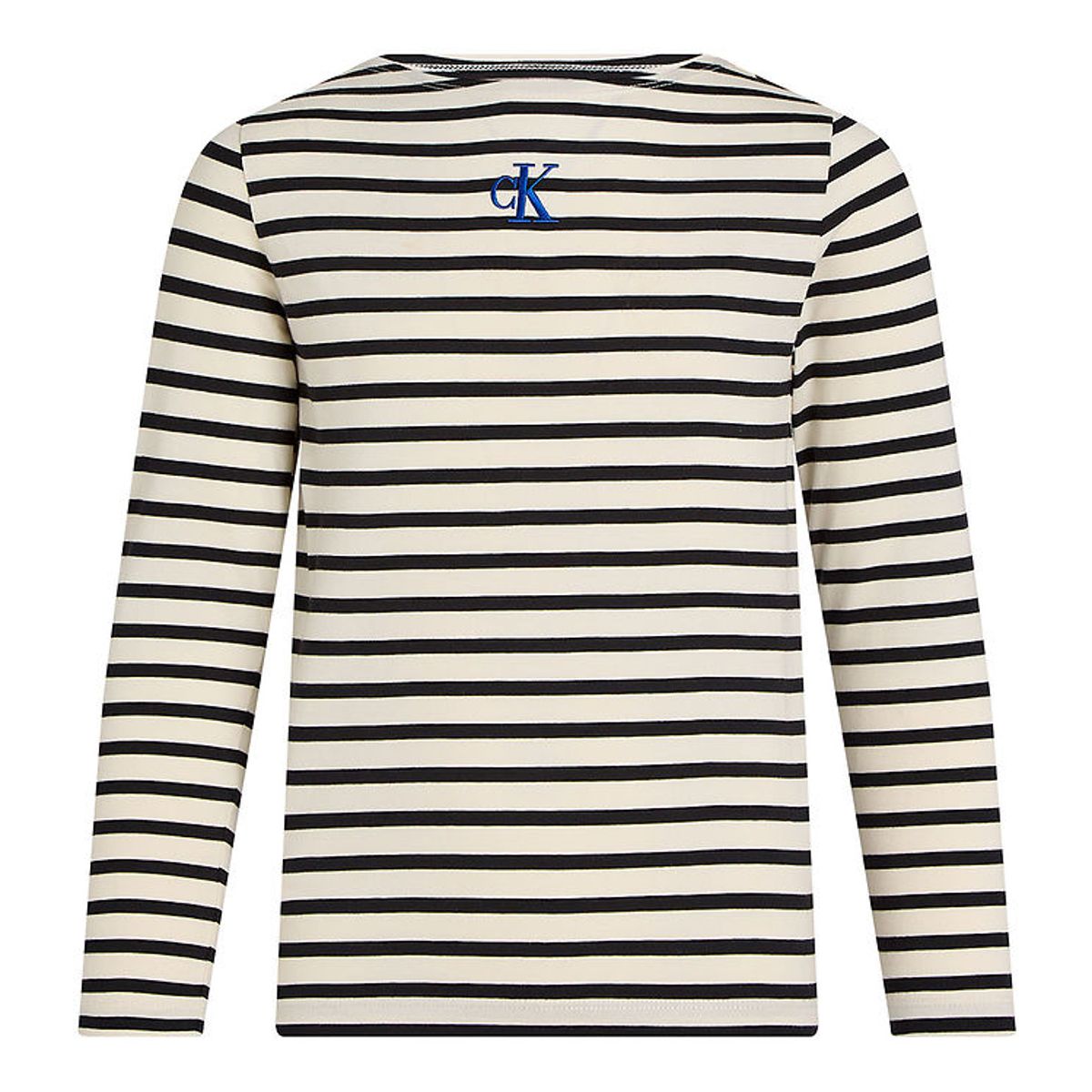 Calvin Klein Bluse - Boatneck Stripe - Turtledove/Ck Black Small