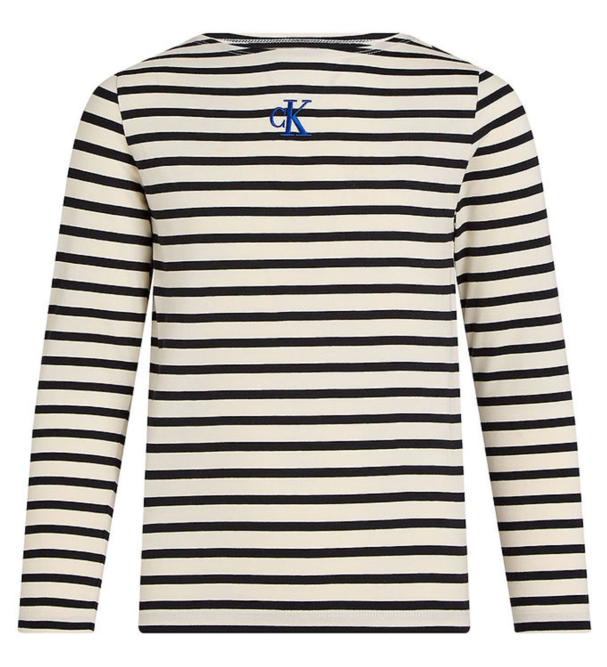 Calvin Klein Bluse - Boatneck Stripe - Turtledove/Ck Black Small