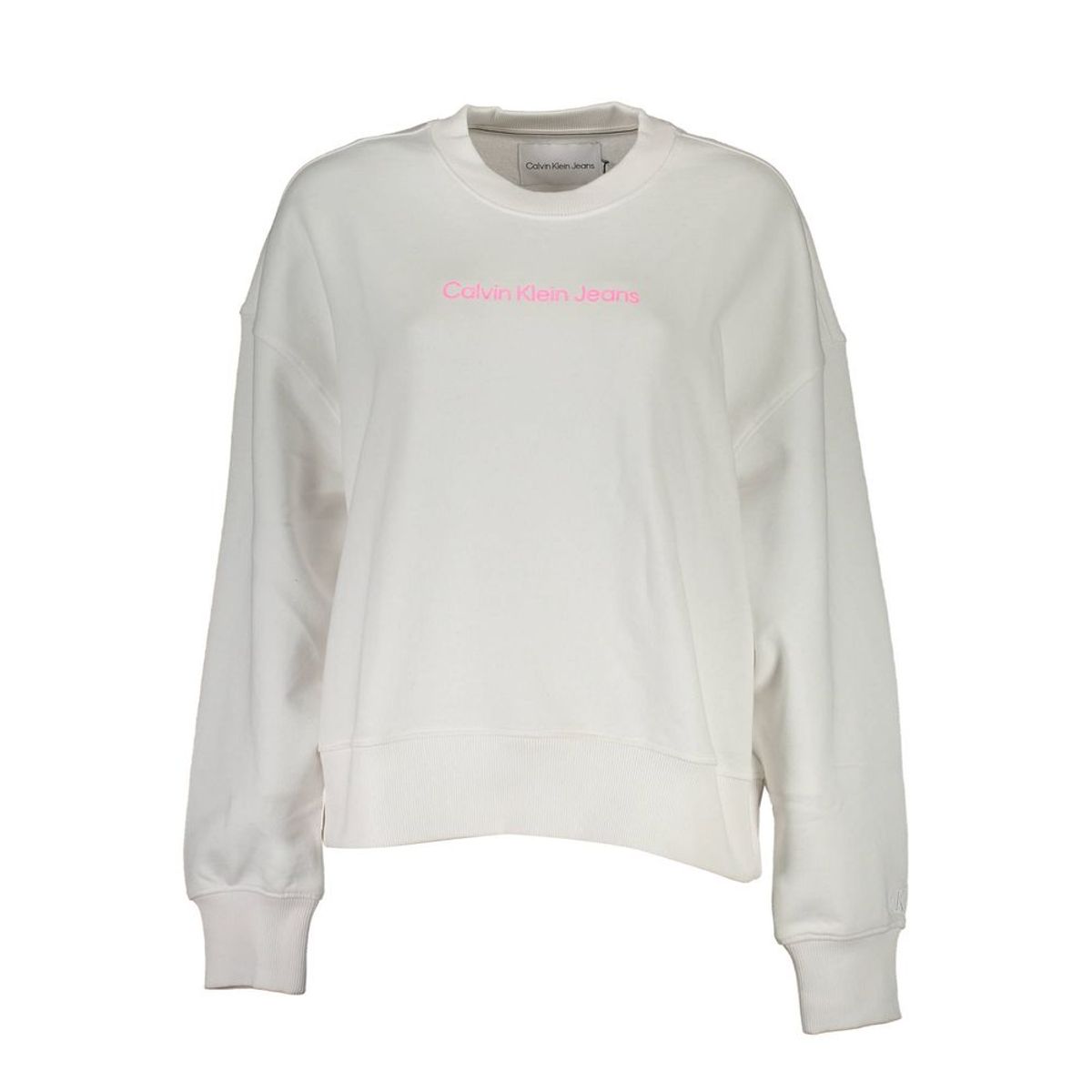 Calvin Klein Chic White Cotton Logo Sweatshirt