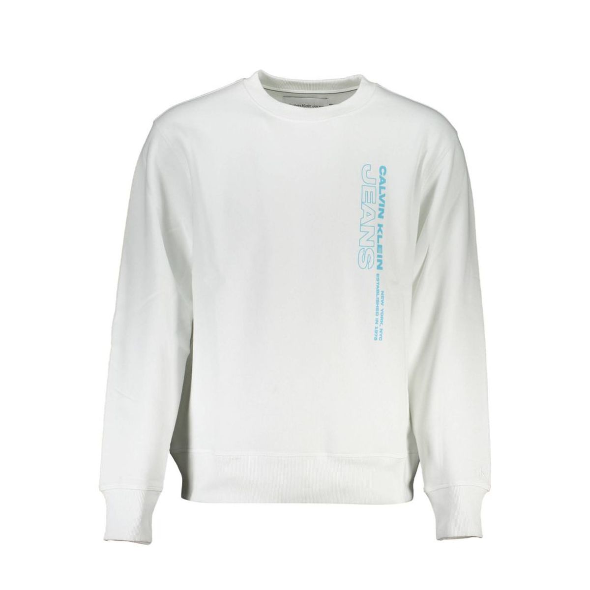 Calvin Klein Crisp White Crew Neck Cotton-Blend Sweater