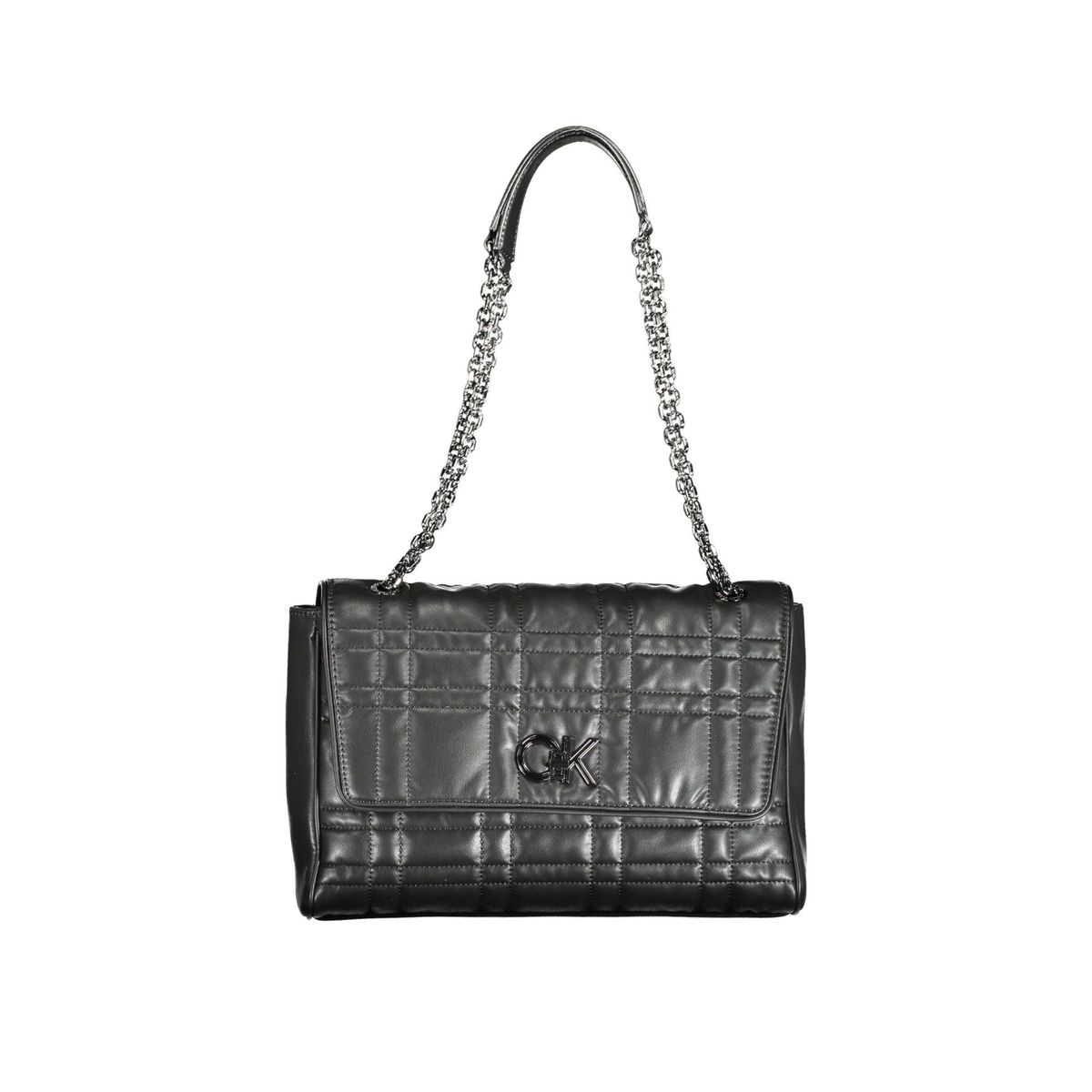 Calvin Klein Elegant Black Chain-Handle Bag with Twist Lock