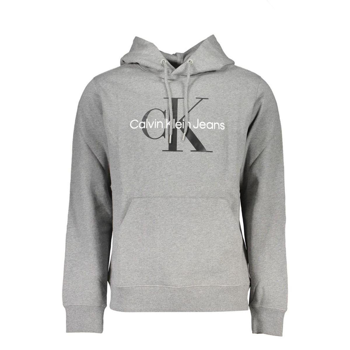 Calvin Klein Elegant Gray Long Sleeve Hooded Sweatshirt