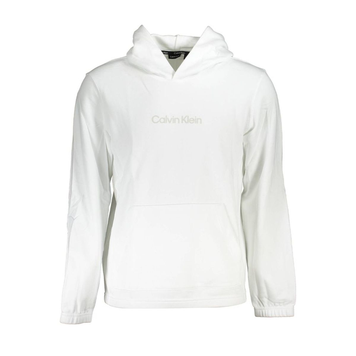 Calvin Klein Elegant White Hooded Sweater with Print