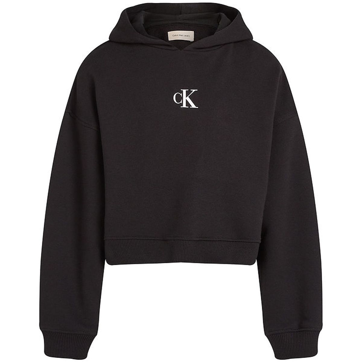 Calvin Klein Hættetrøje - Logo Boxy Fit - Sort