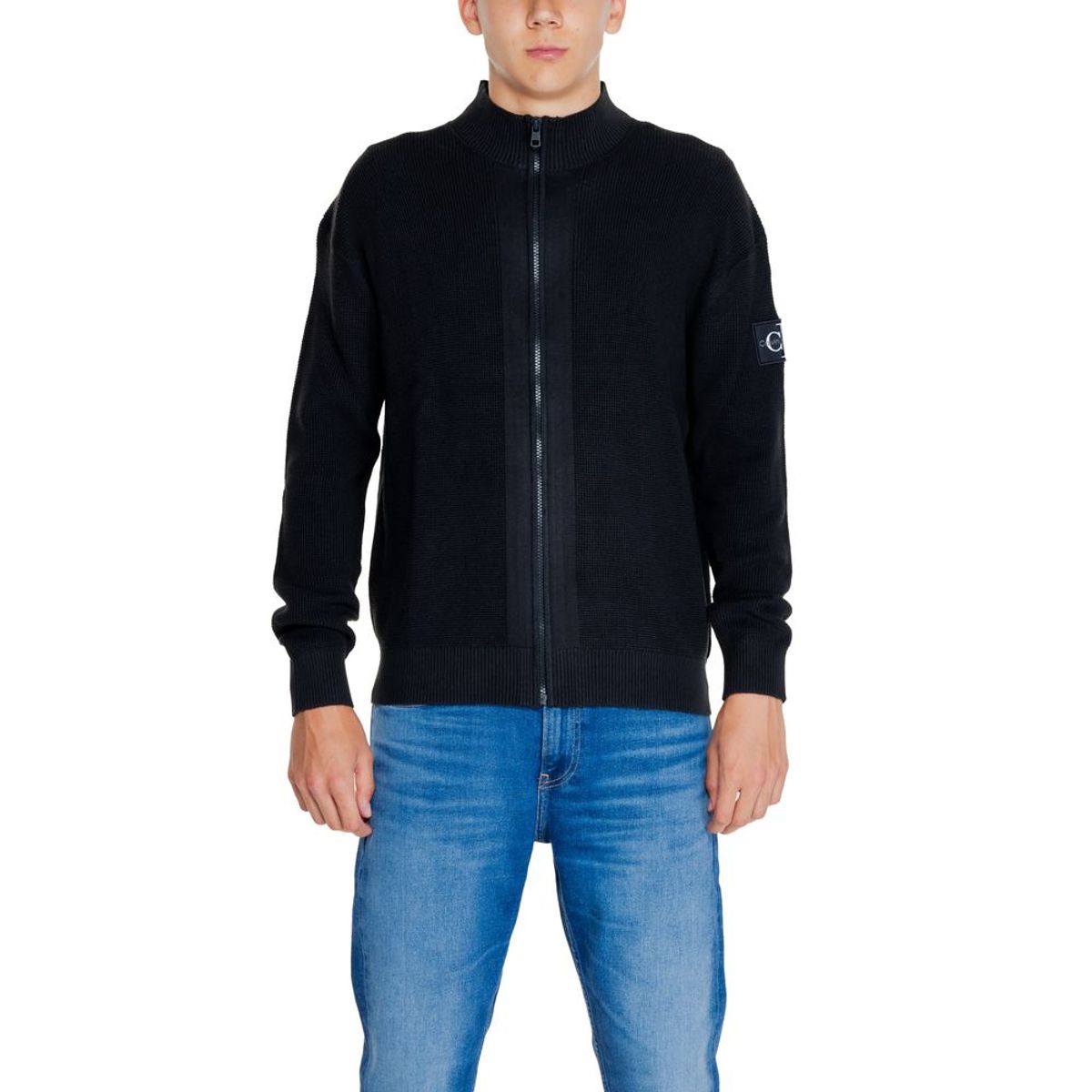 Calvin Klein Jeans Black Cotton Rigenerato Cardigan