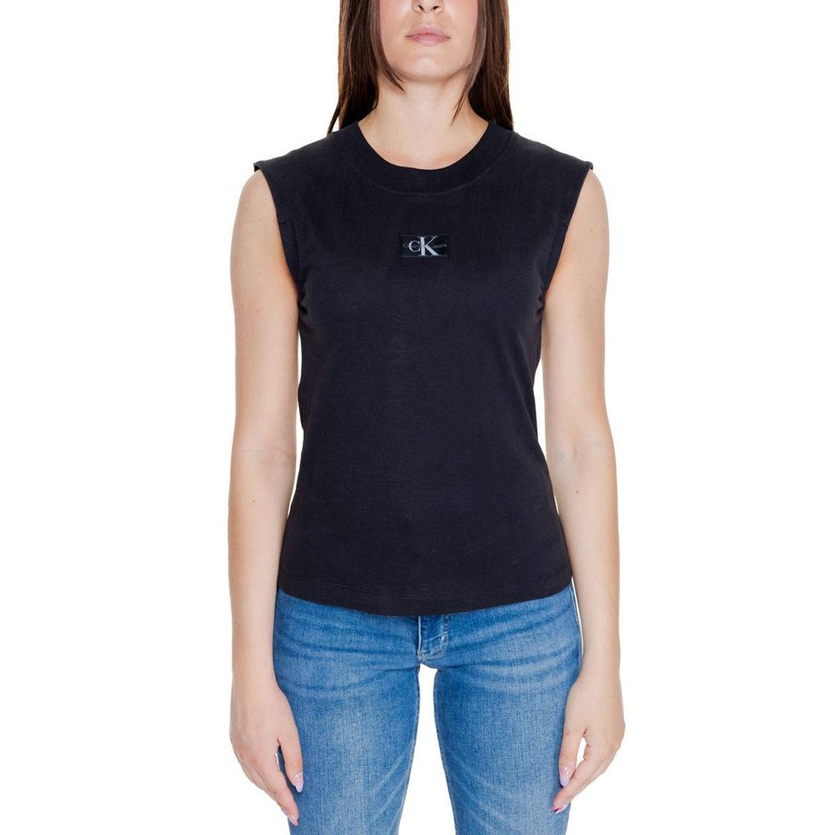 Calvin Klein Jeans Black Cotton Tops & T-Shirt