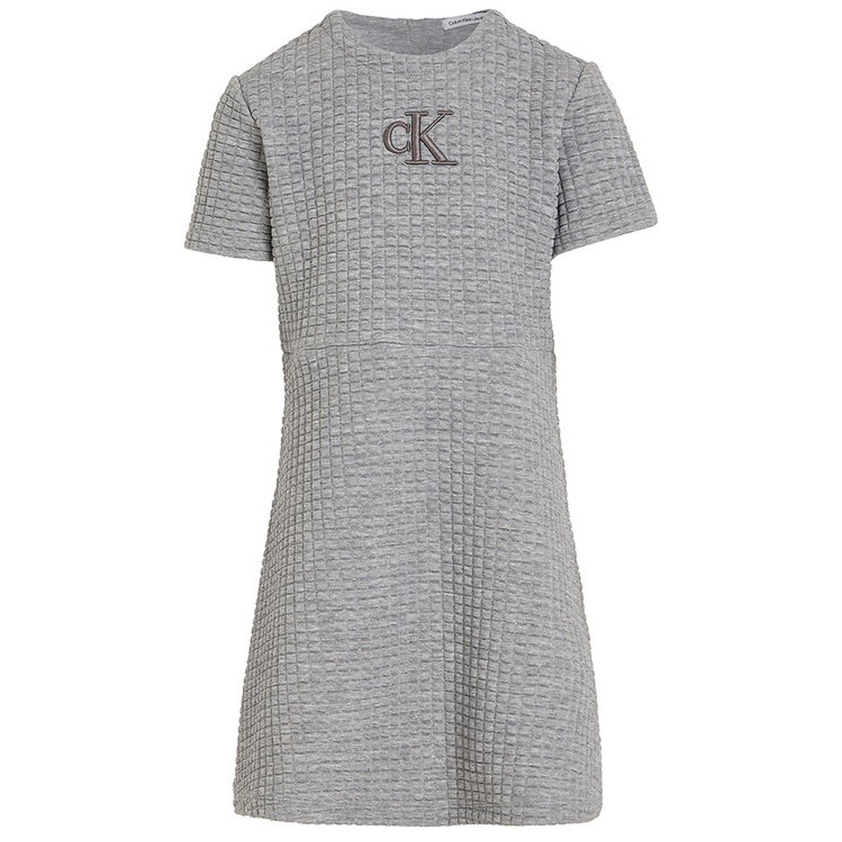 Calvin Klein Kjole - Jacquard Quilted - Light Grey Heather