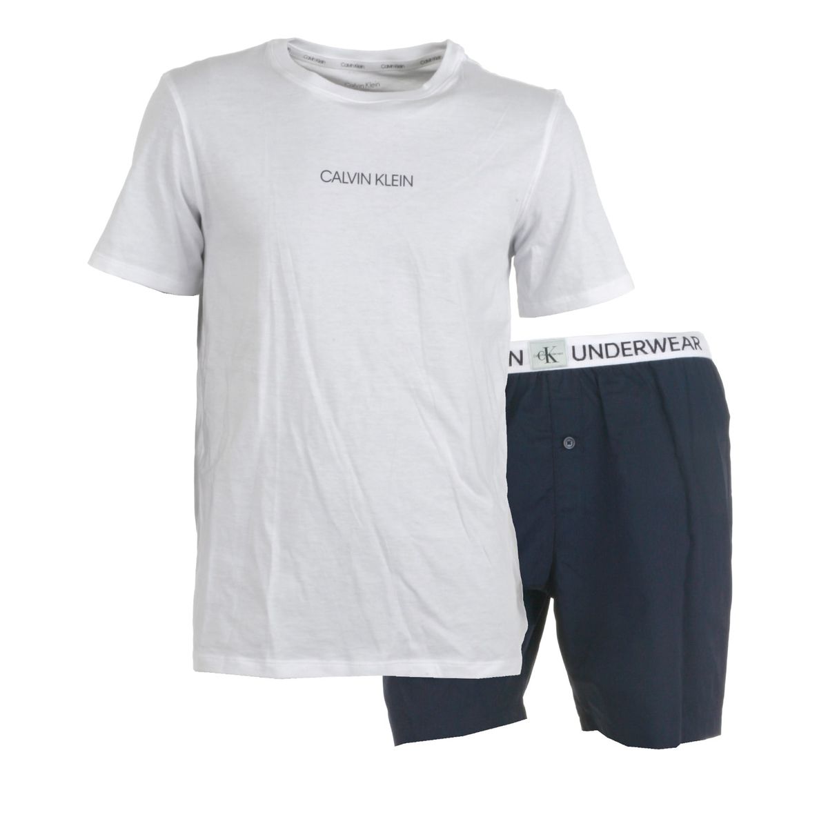 Calvin Klein pyjamas sæt, Woven, hvid-navy - 140 - 10-12år