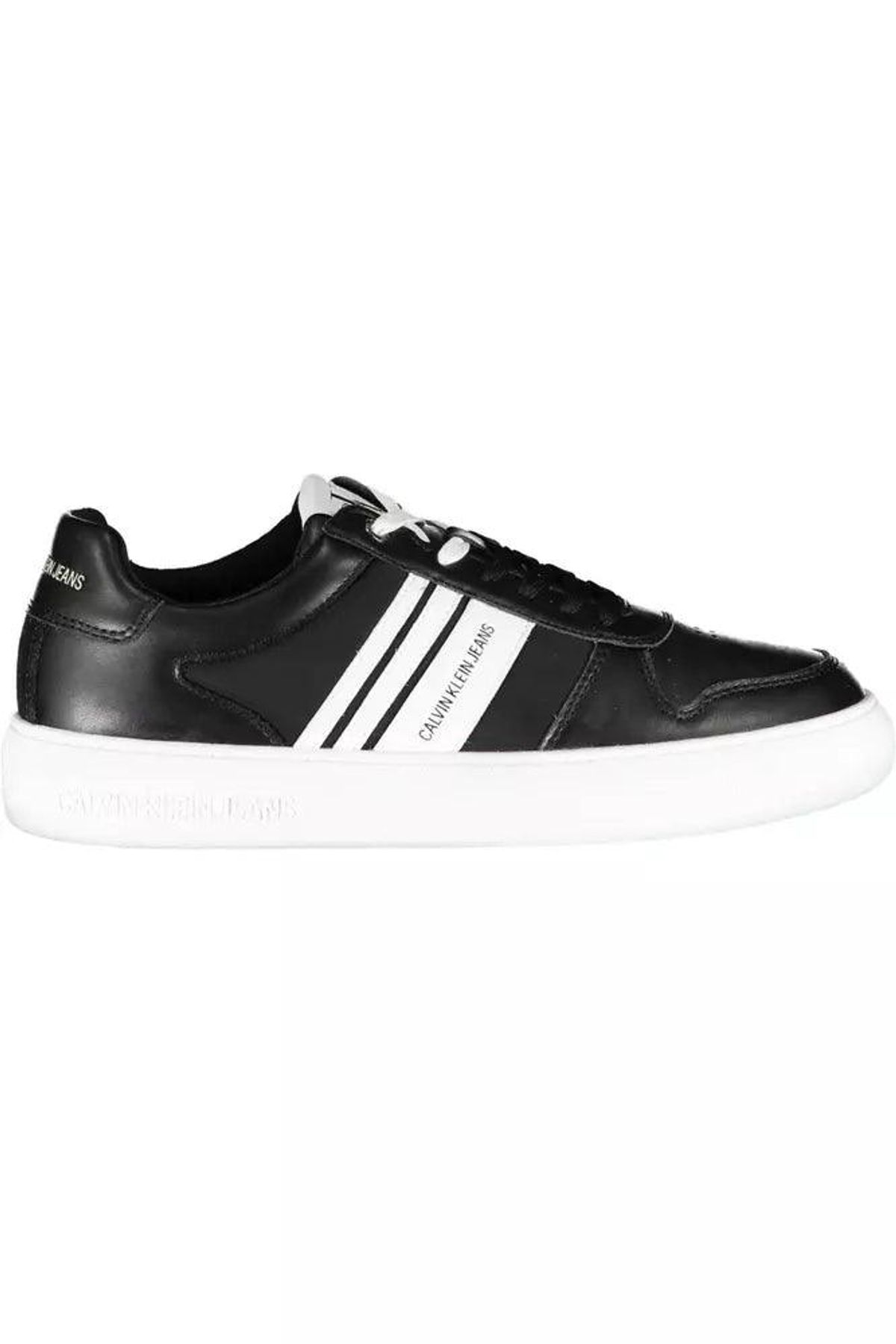 Calvin Klein Sleek Black Sports Sneakers with Contrasting Accents