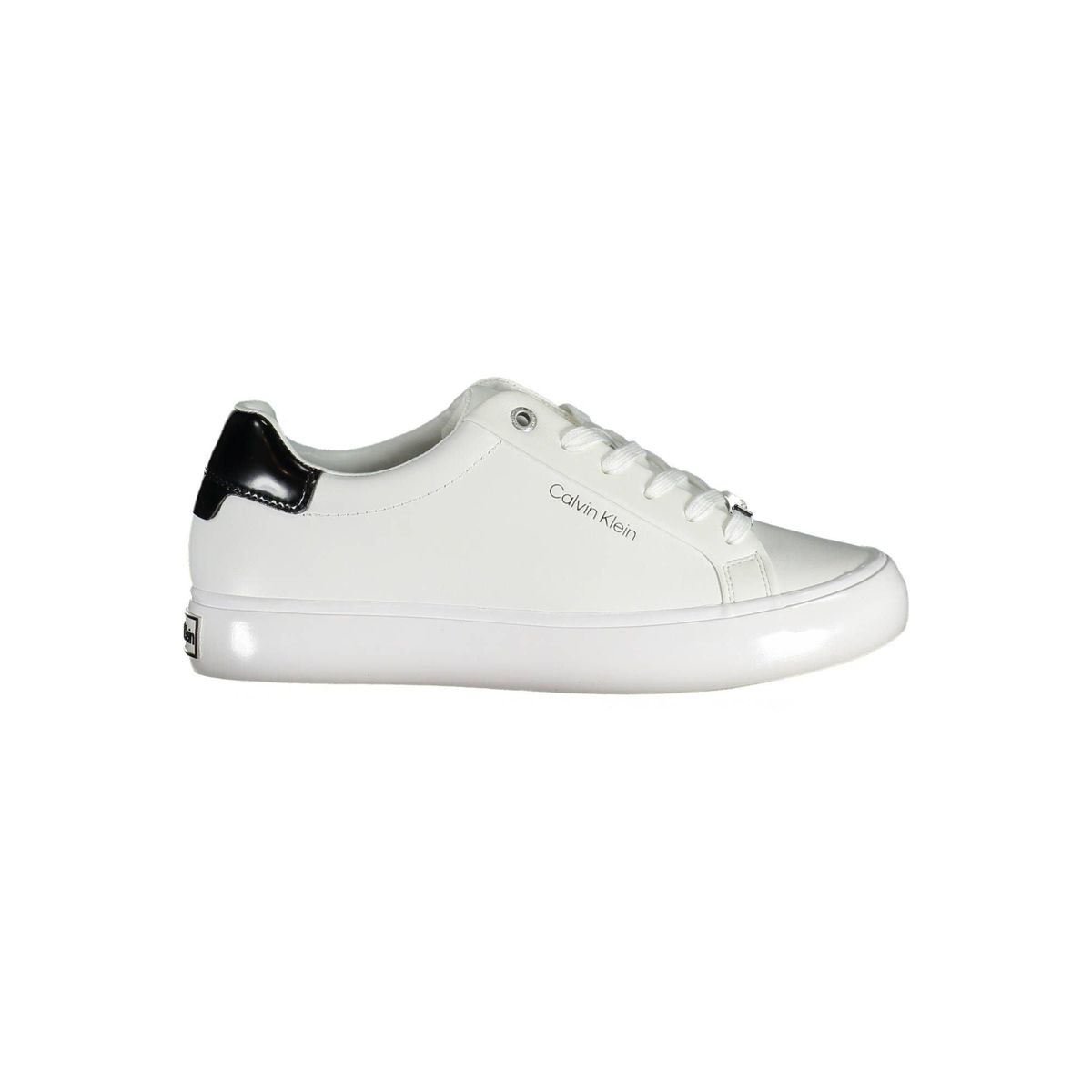 Calvin Klein Sleek White Contrasting Lace-up Sneakers