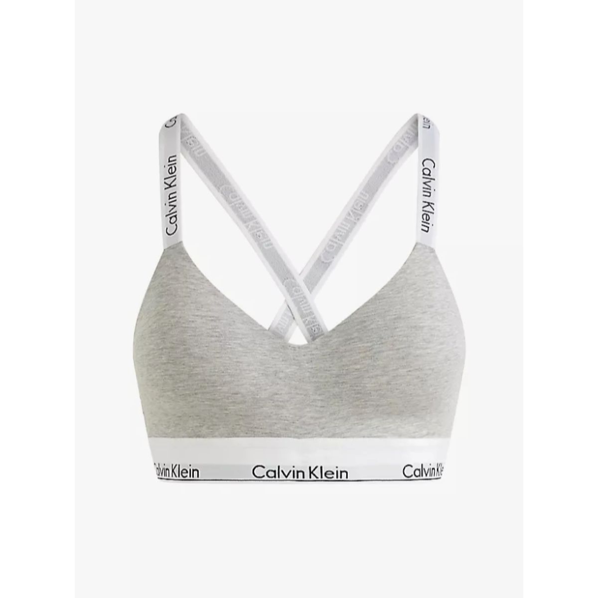 Calvin Klein Women Lined Bralette Qf7059e Grey Heather-large