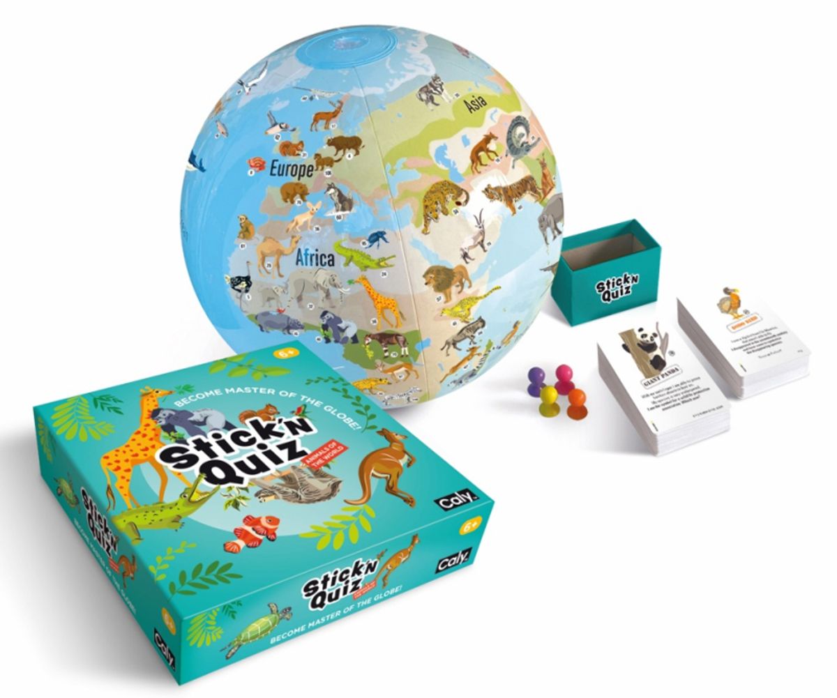 Caly 30 cm Globus Animal QUIZ - Spil med dyre spørgsmål