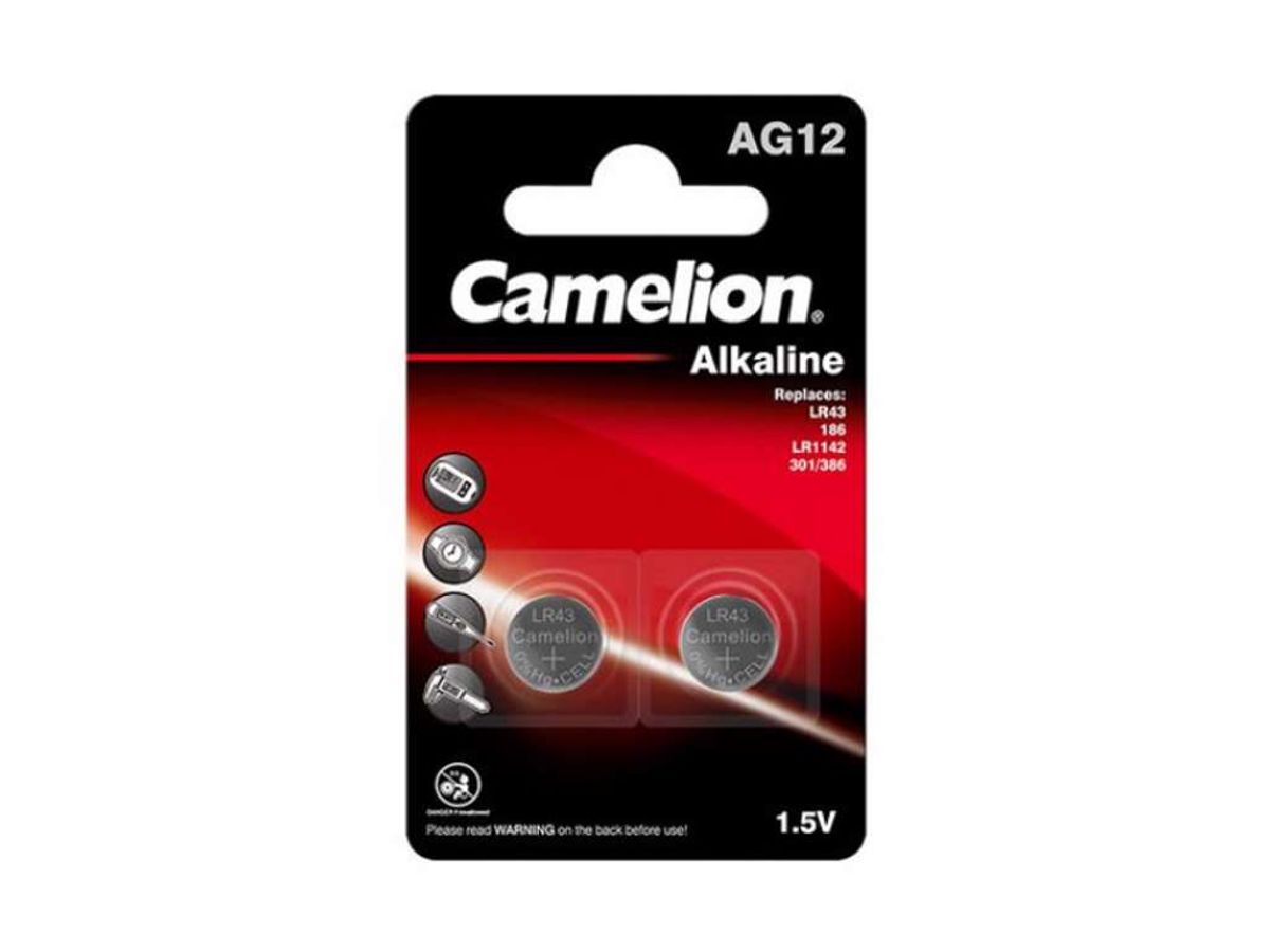 Camelion - Batteri - LR43 Alkaline 1,5v - 2 stk