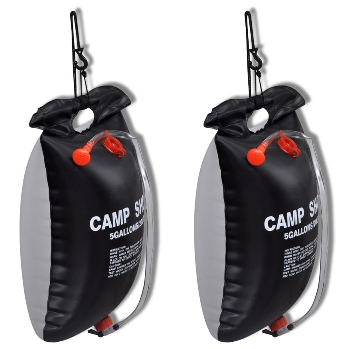 Camp Shower solopvarmede campingbrusere 2 stk. 20 l