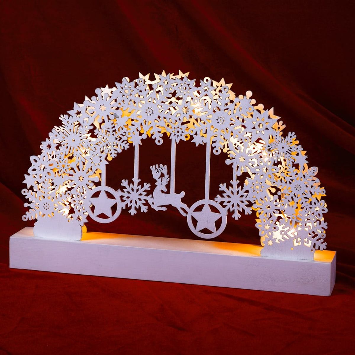 Candle Arch Christmas Snowflakes White