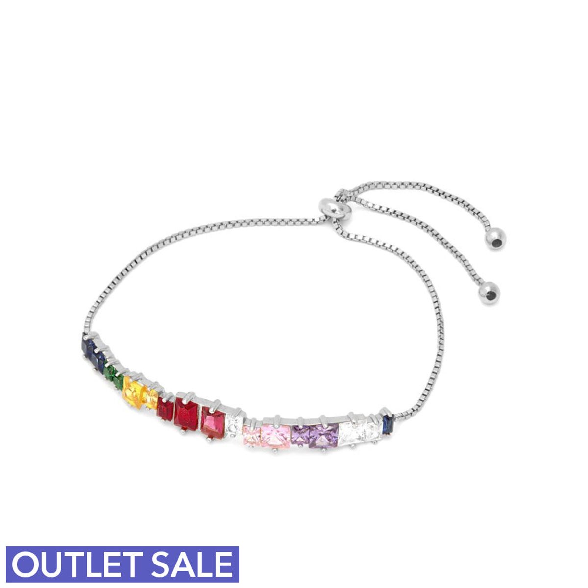 #Candy Silver armbånd 26 cm - Rhodineret Sterling sølv med farvede zirkoner - OUTLET