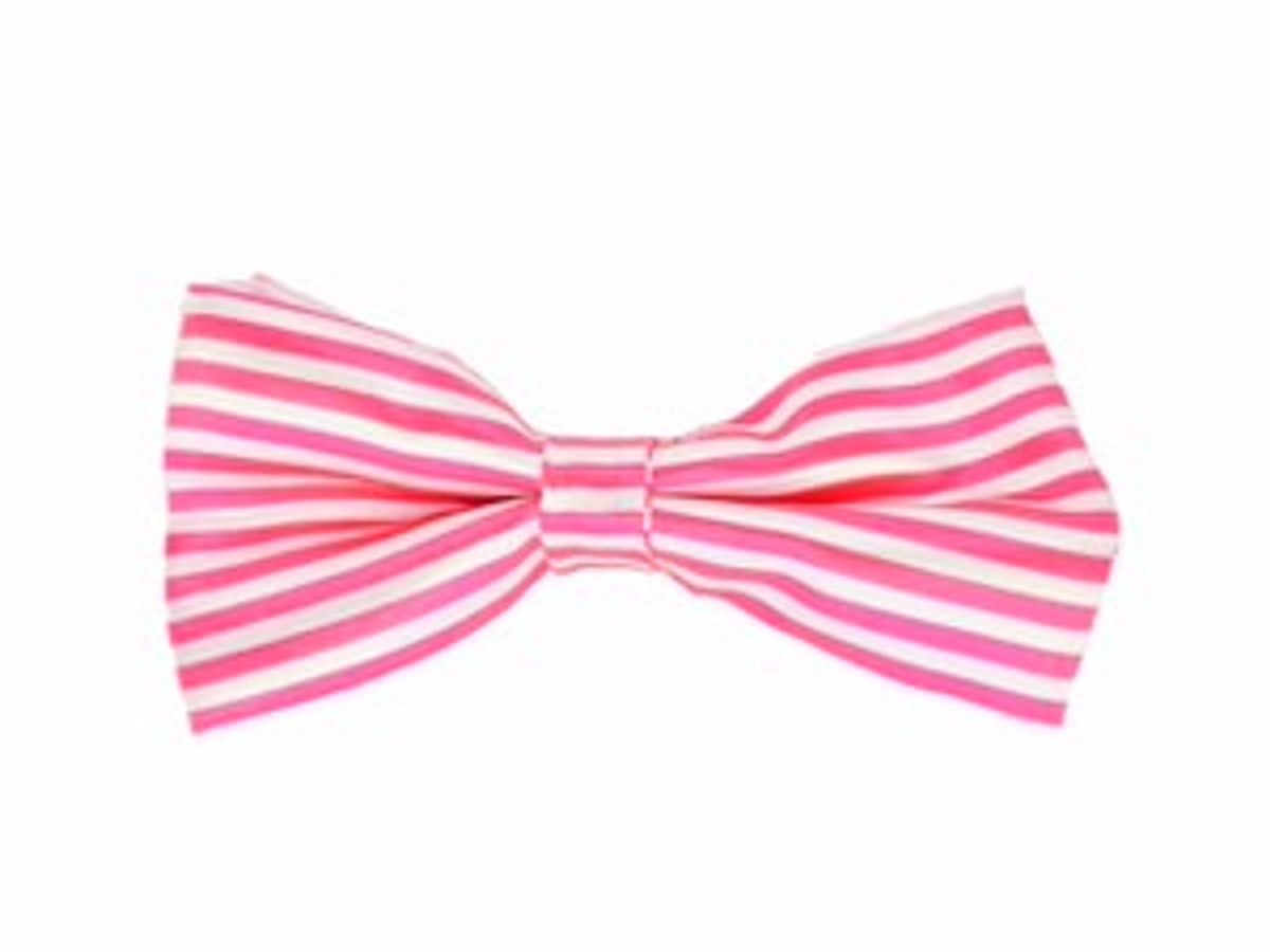 Candy stribet butterfly i pink og hvid